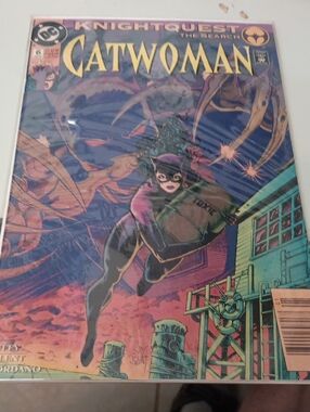 DC Catwoman Comic Cover in Purple and Black In A Sleeve